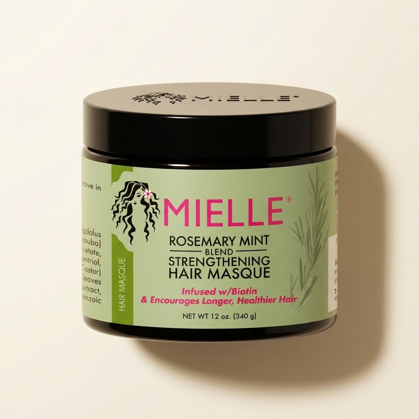 Mielle Organics Rosemary Strengthening Hair Masque - Top-Down
