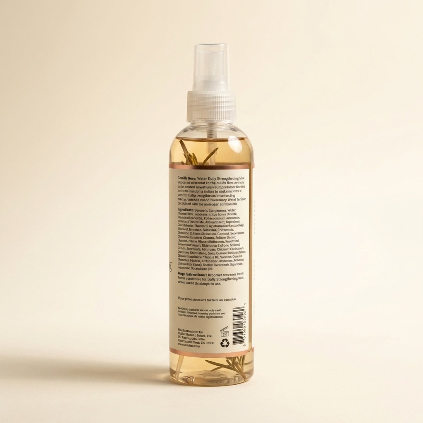 Camille Rose Rosemary Water Daily Strengthening Mist 236ml - Back / Ingredients