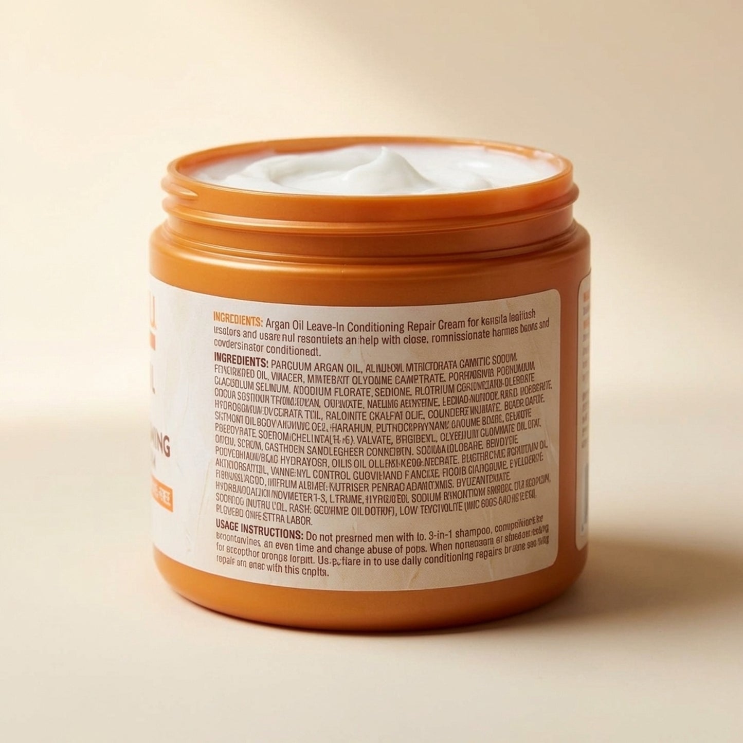 Cantu Argan Oil Leave-In Conditioning Repair Cream 16oz - Back / Ingredients