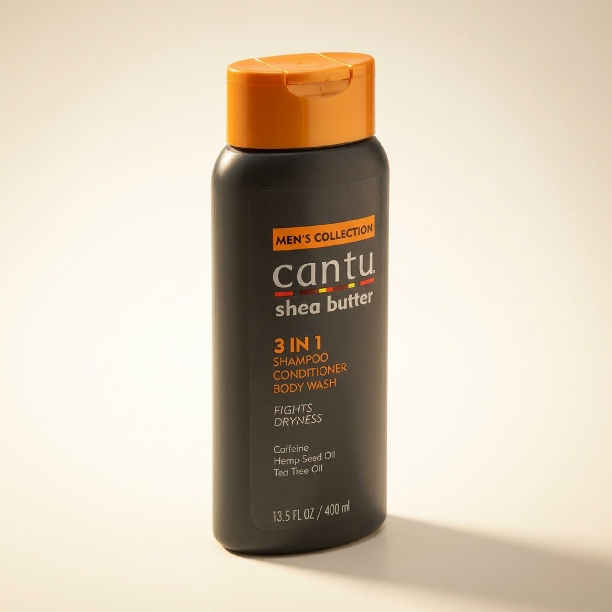 Cantu Men's 3-in-1 Shampoo Conditioner & Body Wash 400ml - Three-Quarter (45°)