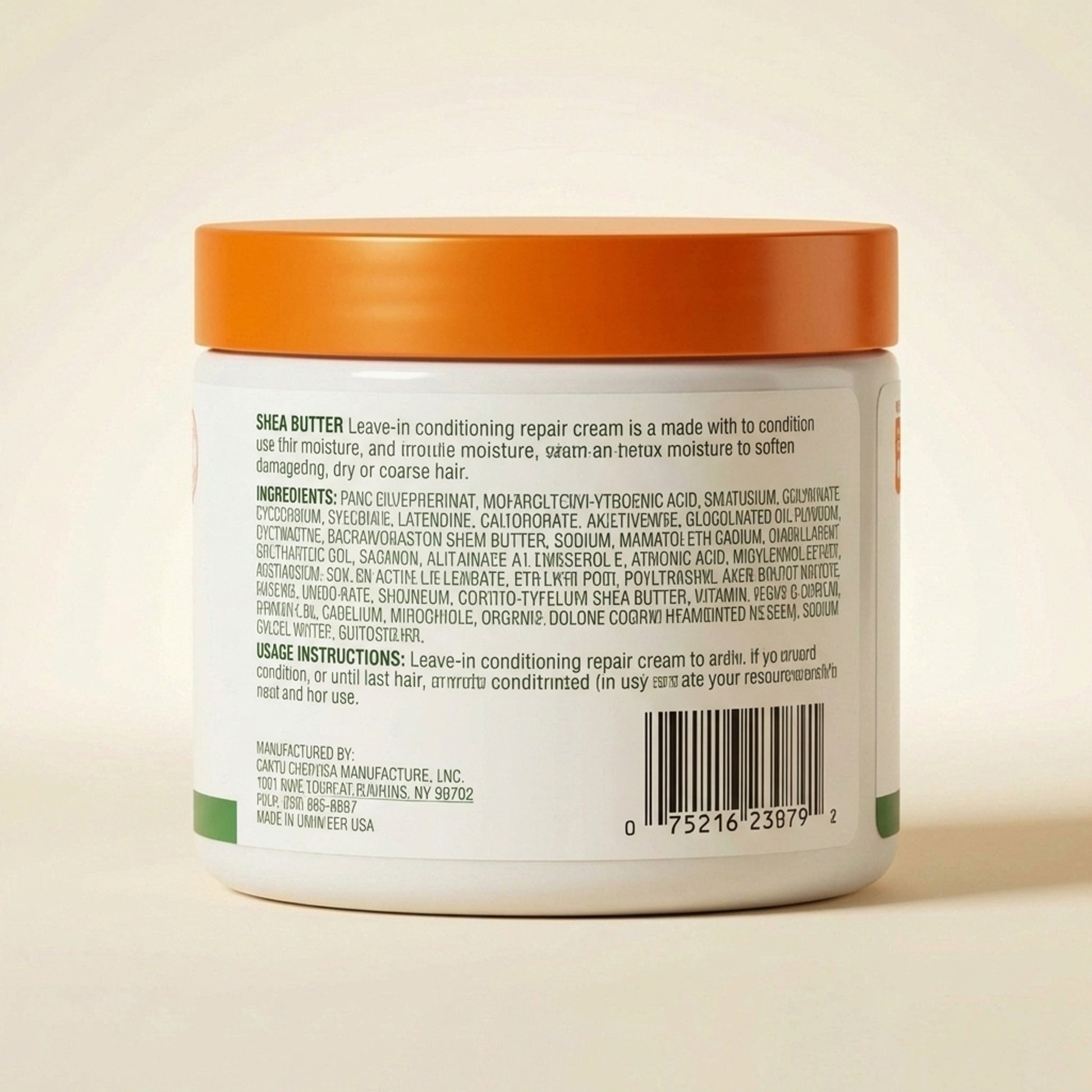Cantu Shea Butter Leave-In Conditioning Repair Cream (453g / 16oz) - Back / Ingredients