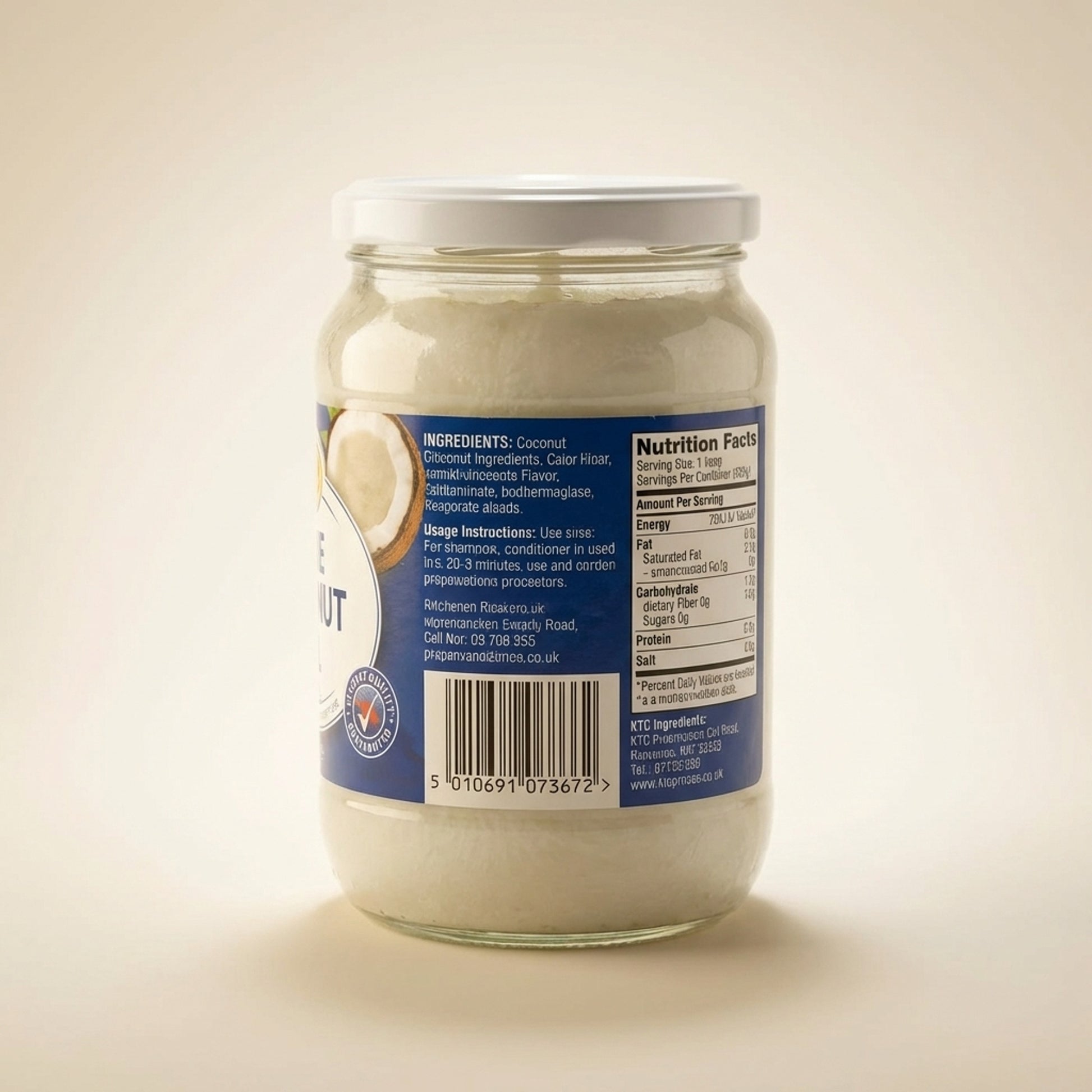 KTC Pure Coconut Oil - Back / Ingredients