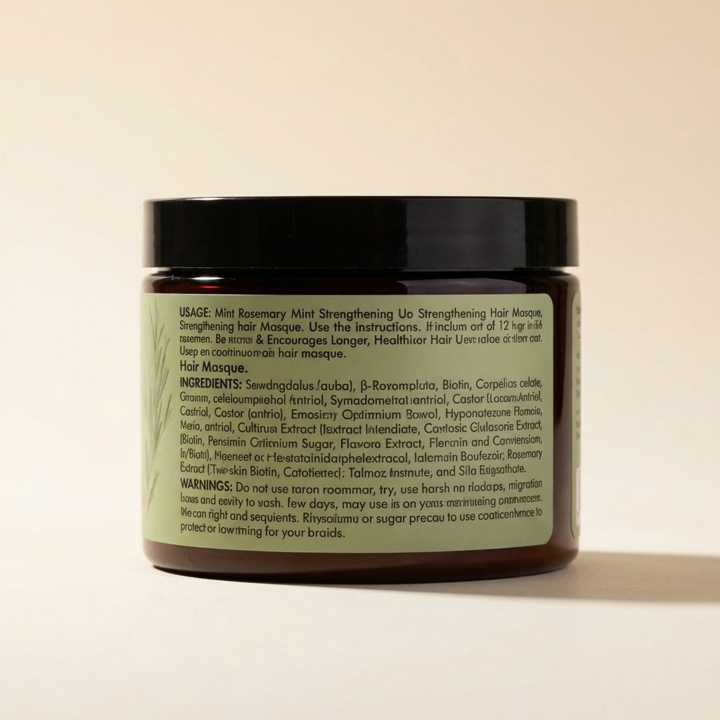 Mielle Organics Rosemary Strengthening Hair Masque - Back / Ingredients