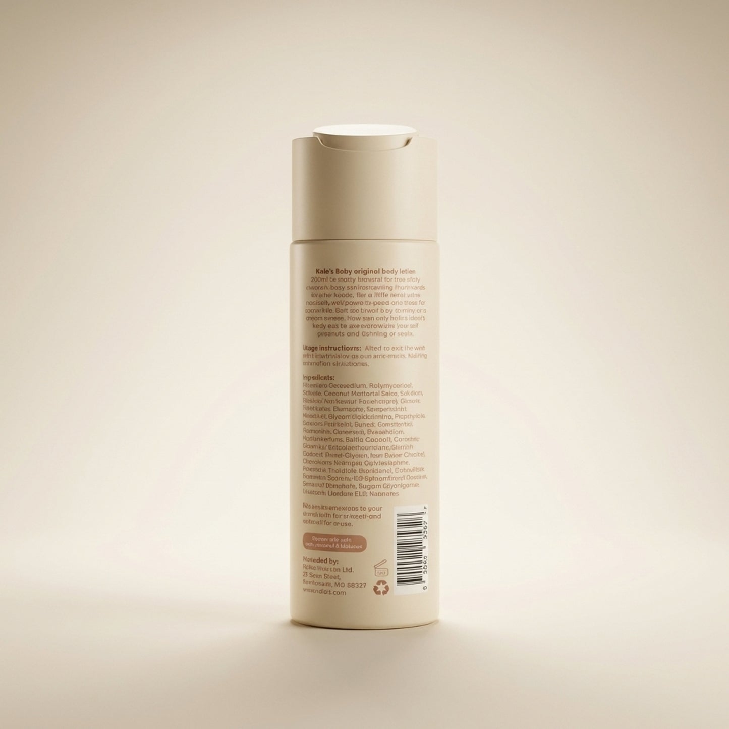 Nala's Baby Original Body Lotion 200ml - Back / Ingredients