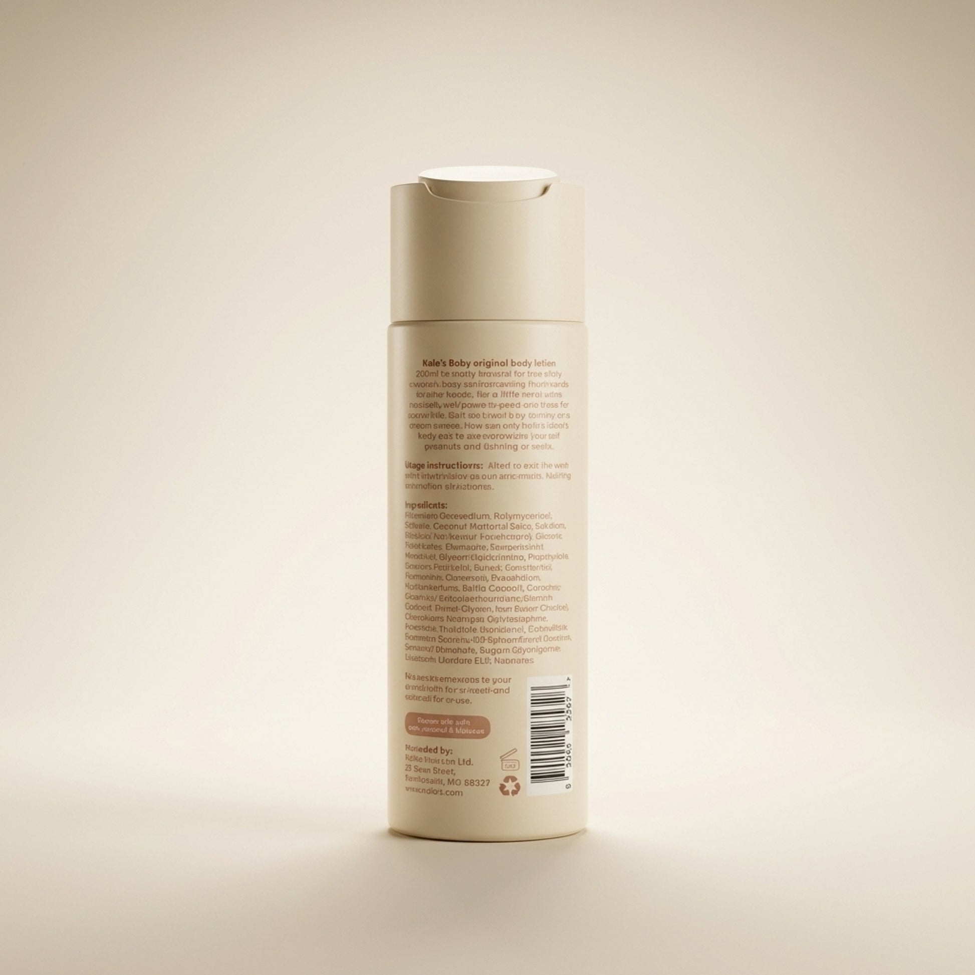 Nala's Baby Original Body Lotion 200ml - Back / Ingredients
