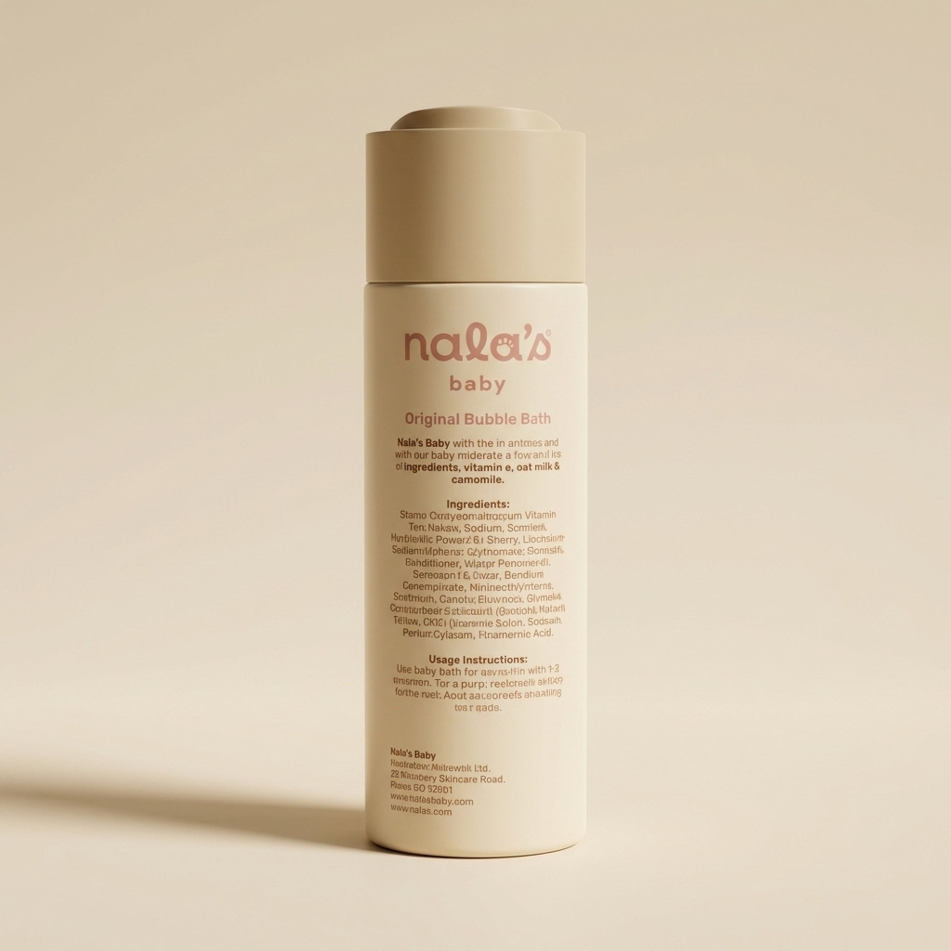 Nala's Baby Original Bubble Bath 200ml - Back / Ingredients