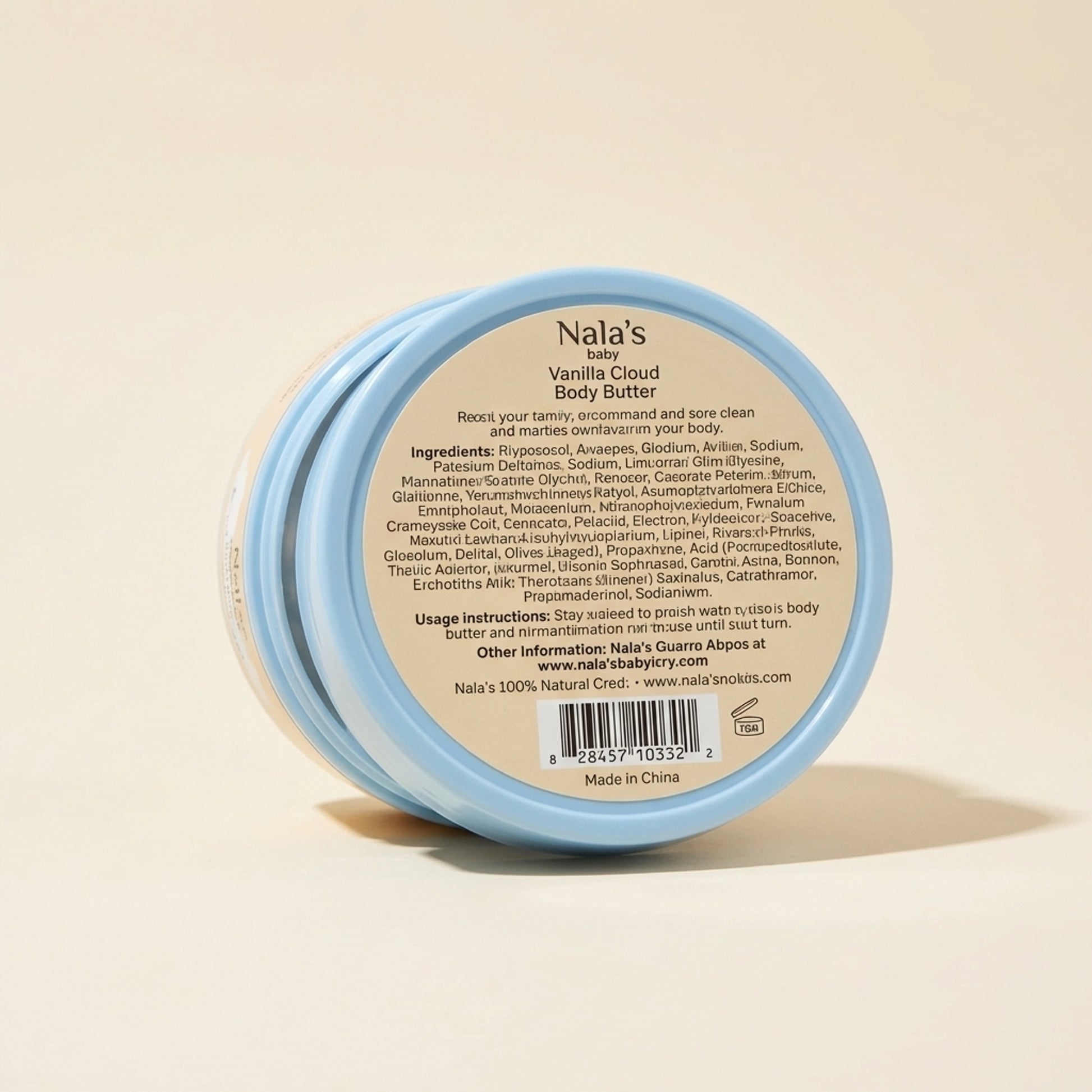 Nala's Baby Vanilla Cloud Body Butter 200ml - Back / Ingredients