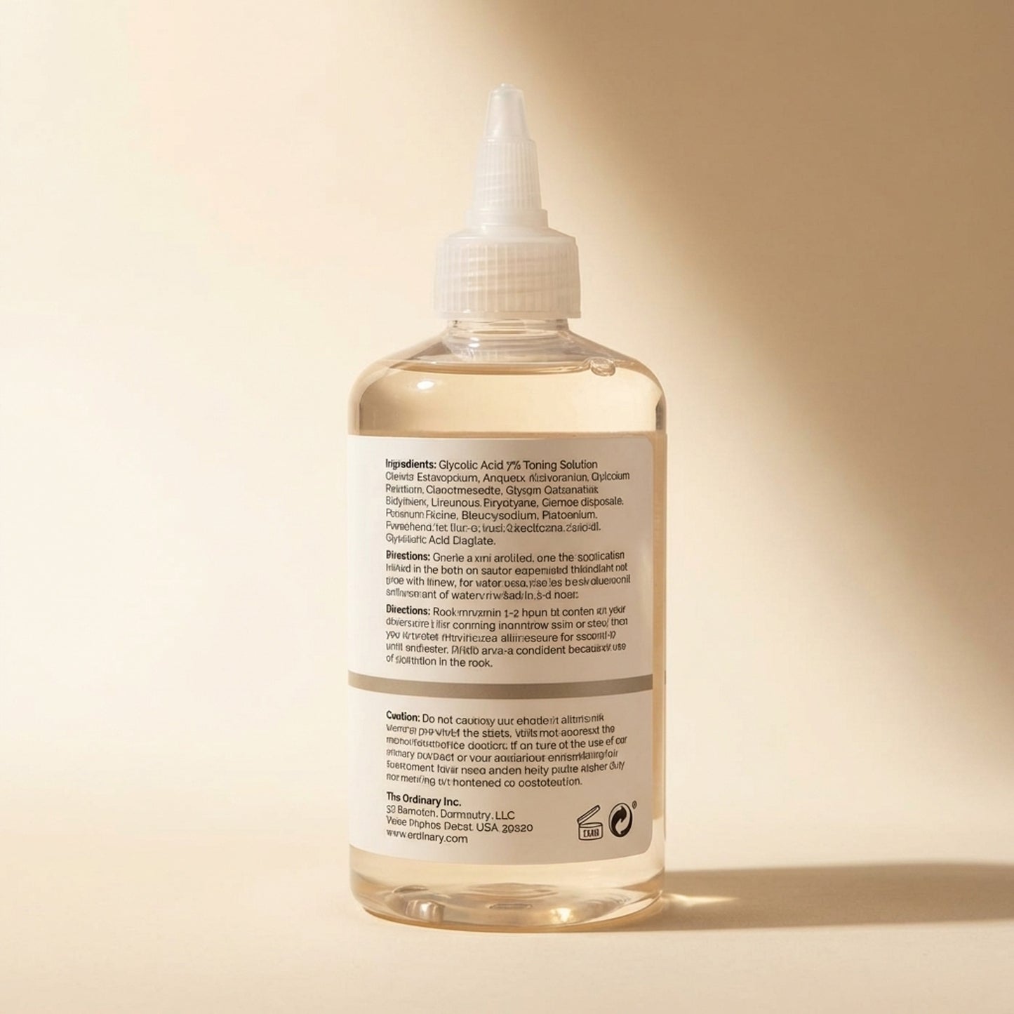 The Ordinary Glycolic Acid 7% Toning Solution 240ml - Back / Ingredients