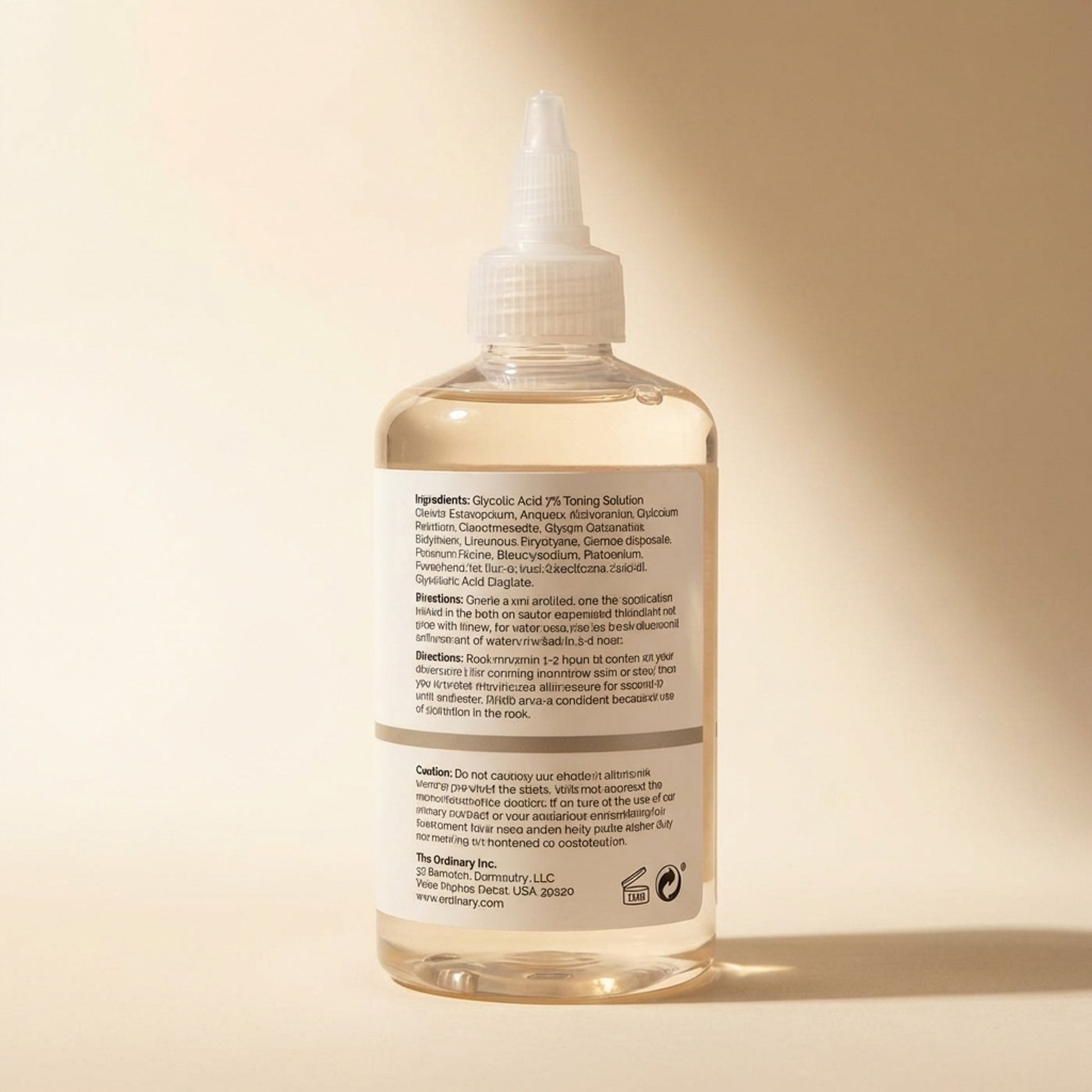 The Ordinary Glycolic Acid 7% Toning Solution 240ml - Back / Ingredients