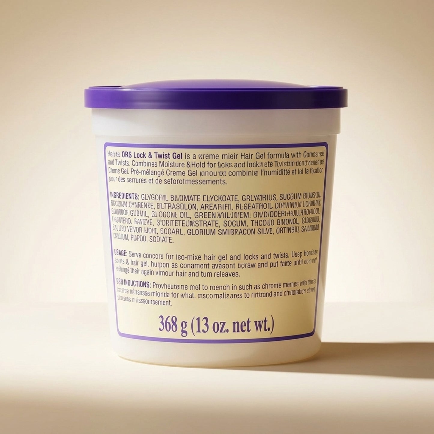 Twist & Lock Styling Gel - Back / Ingredients