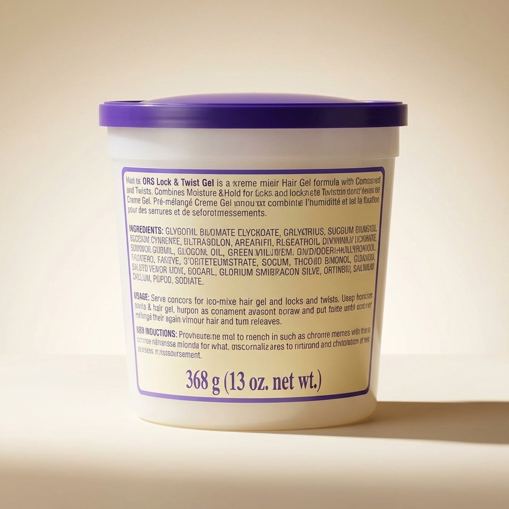 Twist & Lock Styling Gel - Back / Ingredients