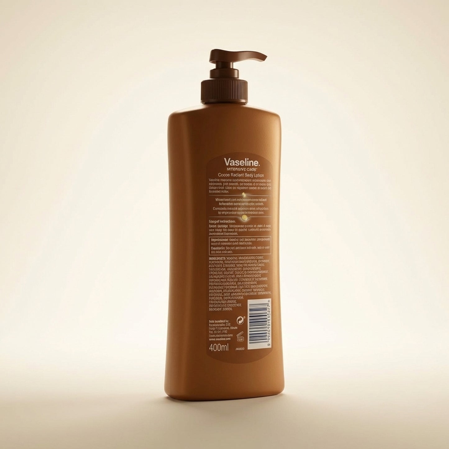 Vaseline Intensive Care Cocoa Radiant Body Lotion 400ml - Back / Ingredients